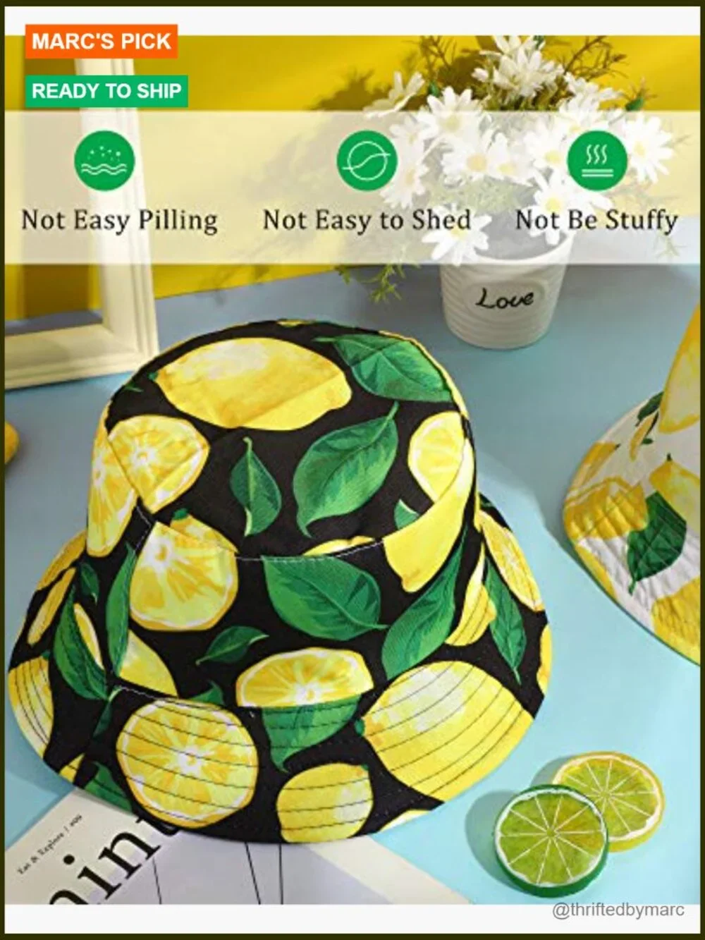 2 Pack Reversible Bucket Hat Unisex Cotton Sun Hat for Beach Travel Fishing